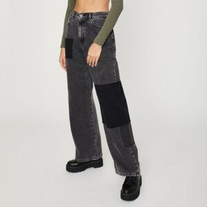 Garage Street Wide Leg Patchwork Jeans